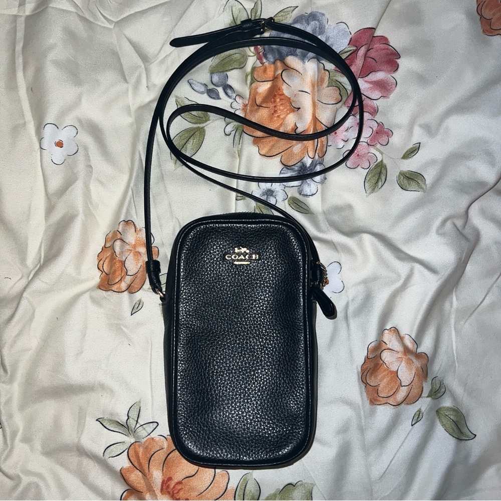 Coach Pebbled Leather Black Crossbody